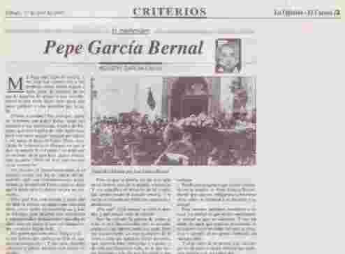 Pepe García Bernal, In memoriam