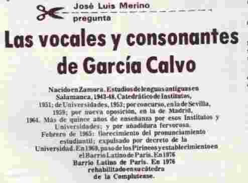 Las vocales y consonantes de García Calvo